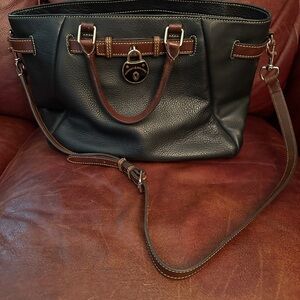 Dooney & Bourke Black and Brown Shoulder Bag